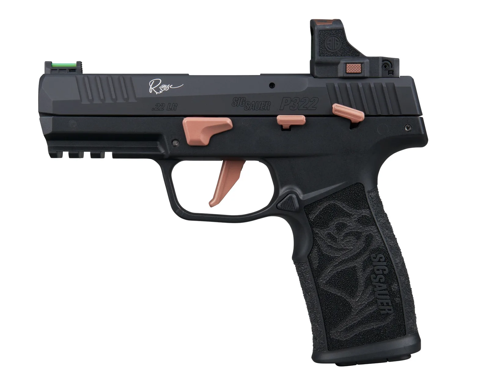 SIG Sauer P322 Rose 22LR BLK 4" 20+1 ROM 322C-ROSE-RS