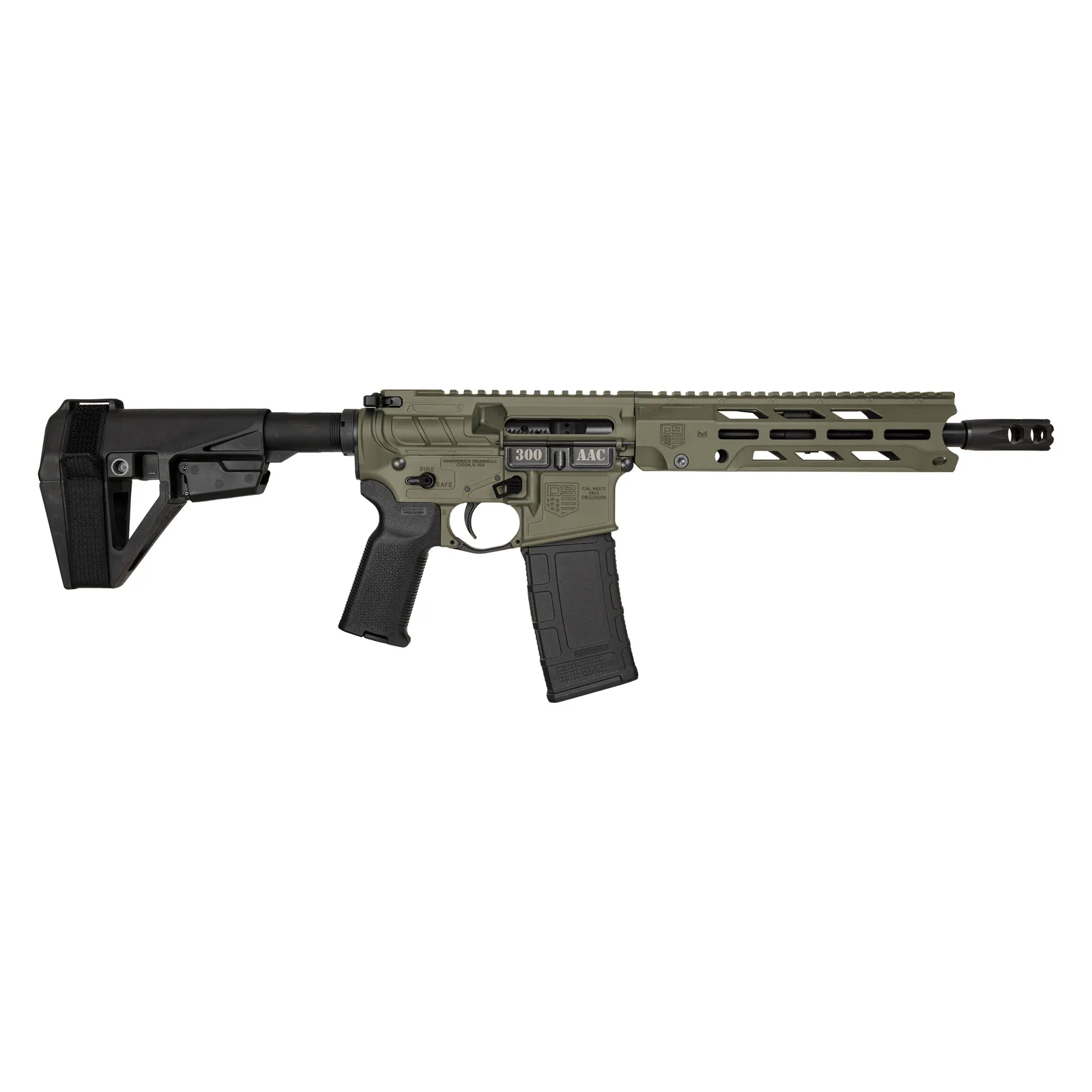 Diamondback Firearms Obsidian DB15 Pistol DB15O 300BLK ODG