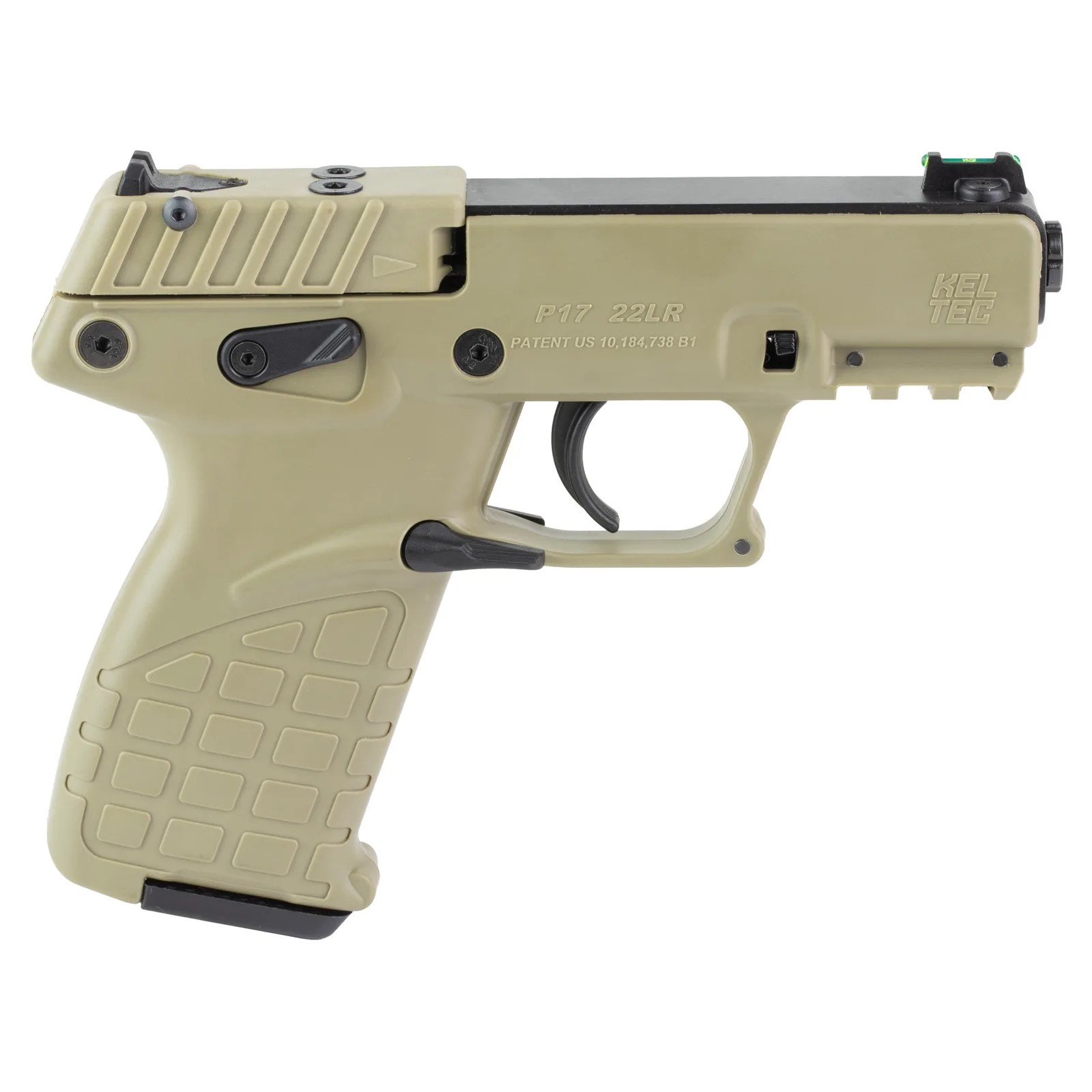 Keltec P17 22LR 16+1 BLK/TAN TB Black Slide/TAN Frame