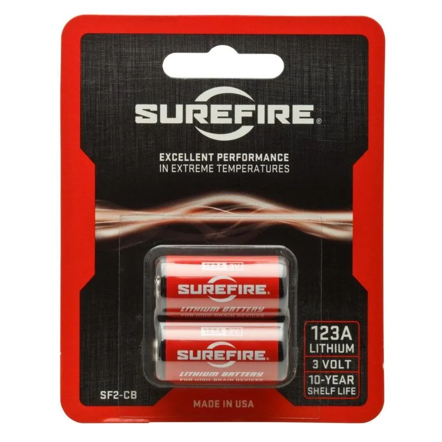 SureFire Lithium Battery 2 Pack Cards SF123A Lithium 3VOLT