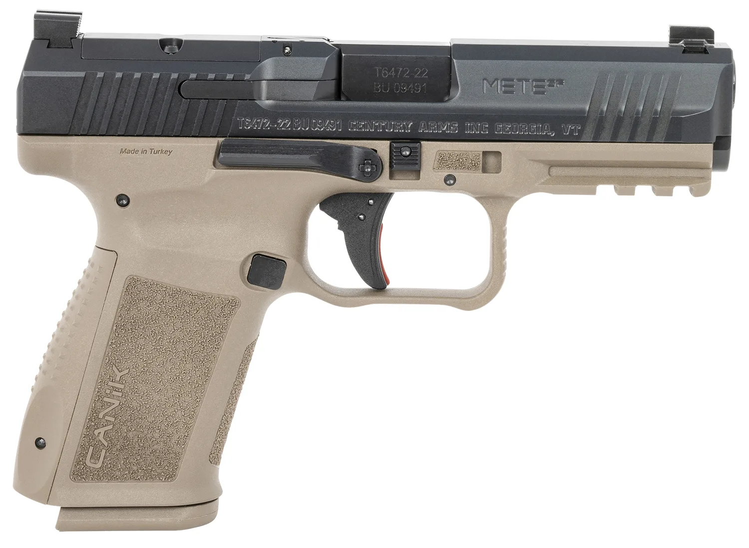 Canik Mete SF 9MM BLK/FDE 15+1 Optics Ready Slide CUT