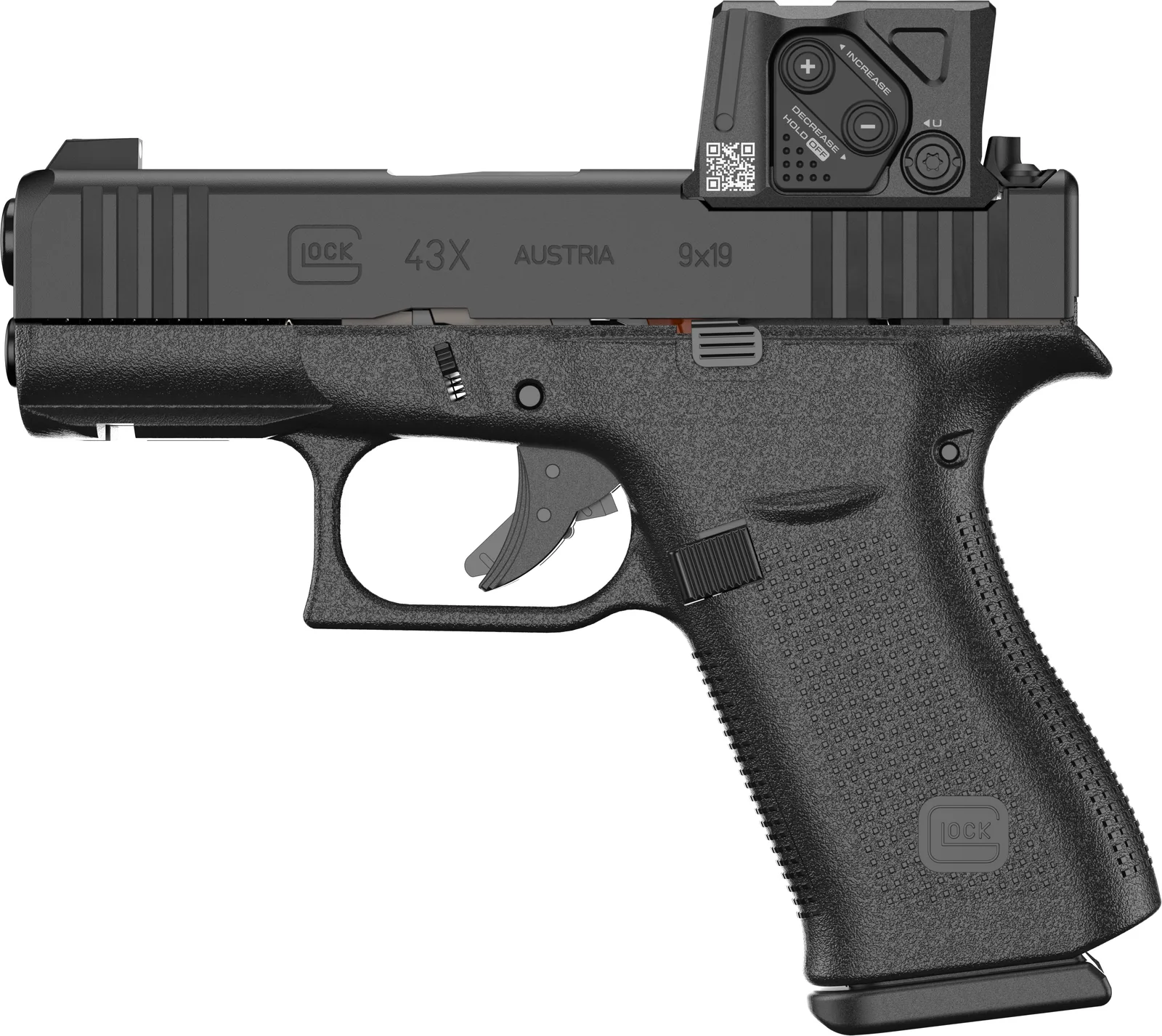 Glock G43X MOS G43X 9MM BLK 3.39" MOS8 Rail Aimpoint COA