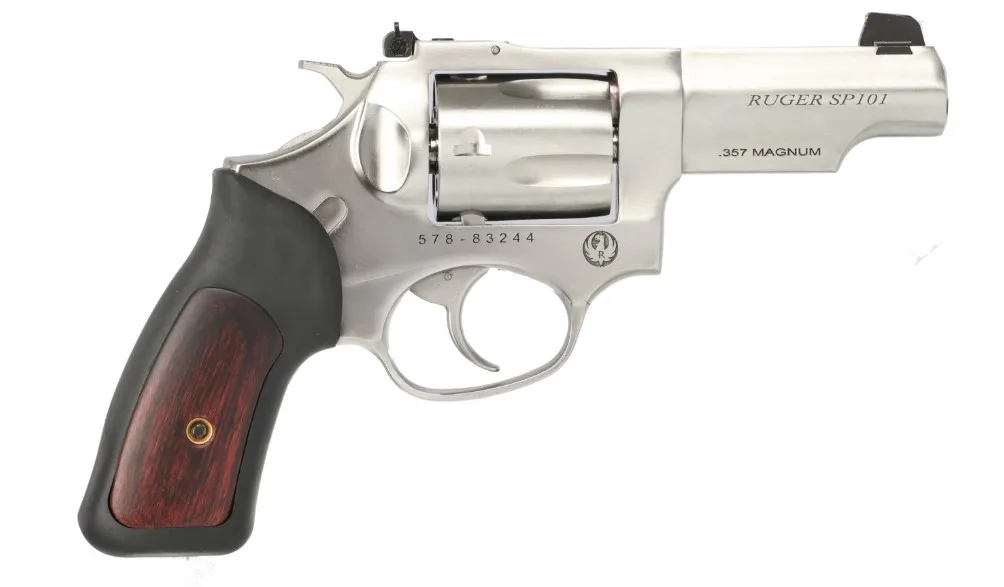 Ruger SP101 357MAG 3" Stainless ADJ 15705 | Half LUG Barrel