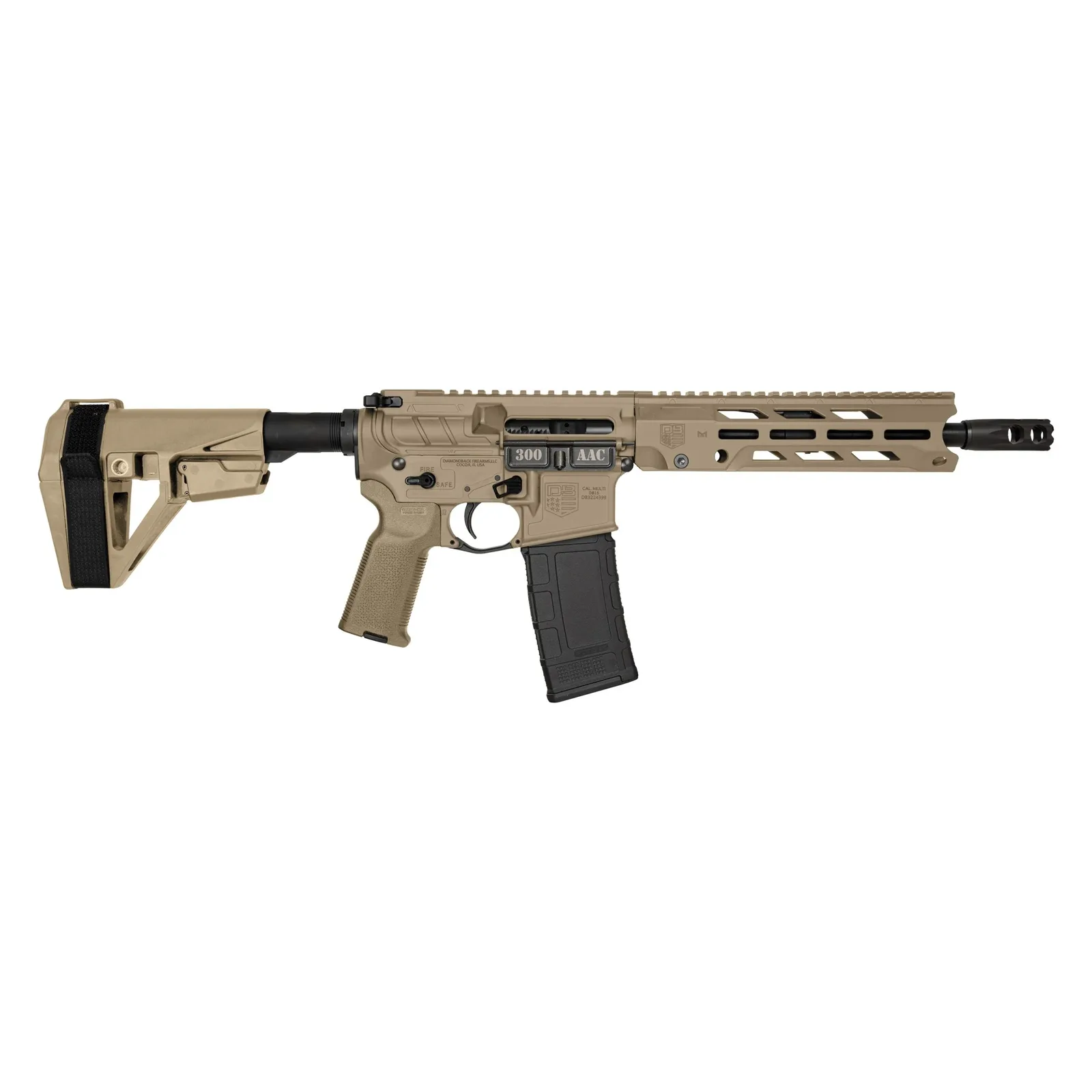 Diamondback Firearms Obsidian DB15 Pistol DB15O 300BLK FDE