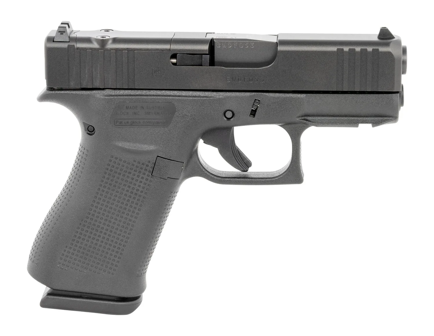 Glock G43X MOS G43X 9MM 3.39" MOS 15+1 Rail # Front Rail