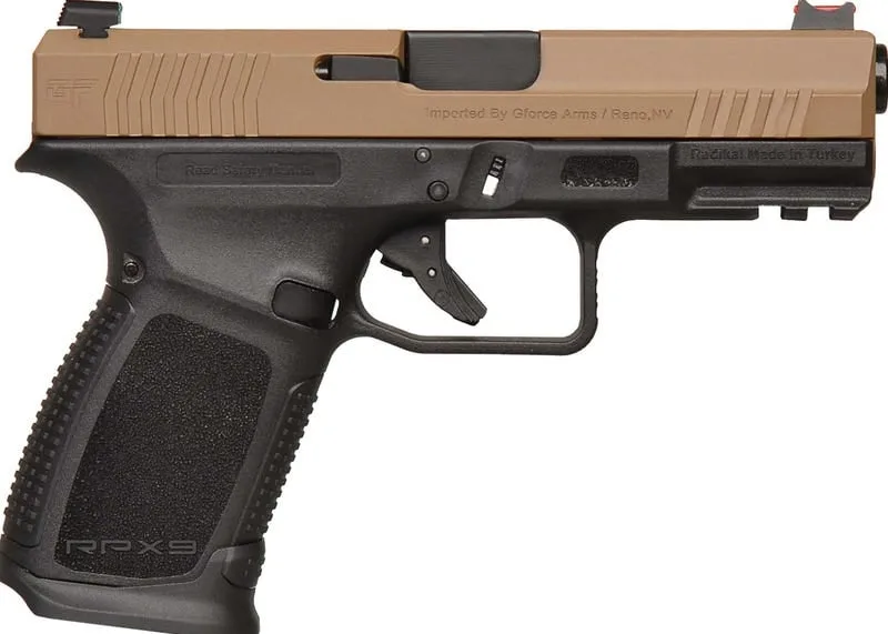 Gforce Arms Exodus RPX3C9 9MM 4" FDE Slide 15+1 Black Frame