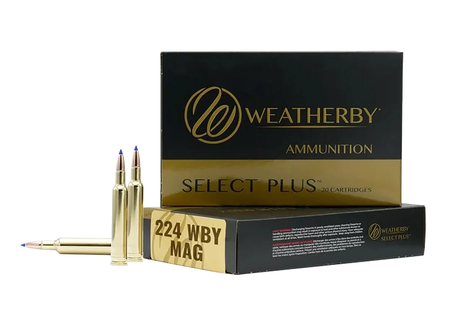 Weatherby Select Plus Ammo 224WBY 50GR Hornady V-MAX Select