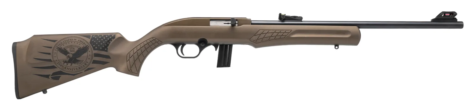Rossi RS22 22LR BRZ/BRZ 18" 250TH Semi-AUTO|FIBER Optic